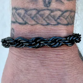 10MM Rope Chain Bracelet- Black - B65