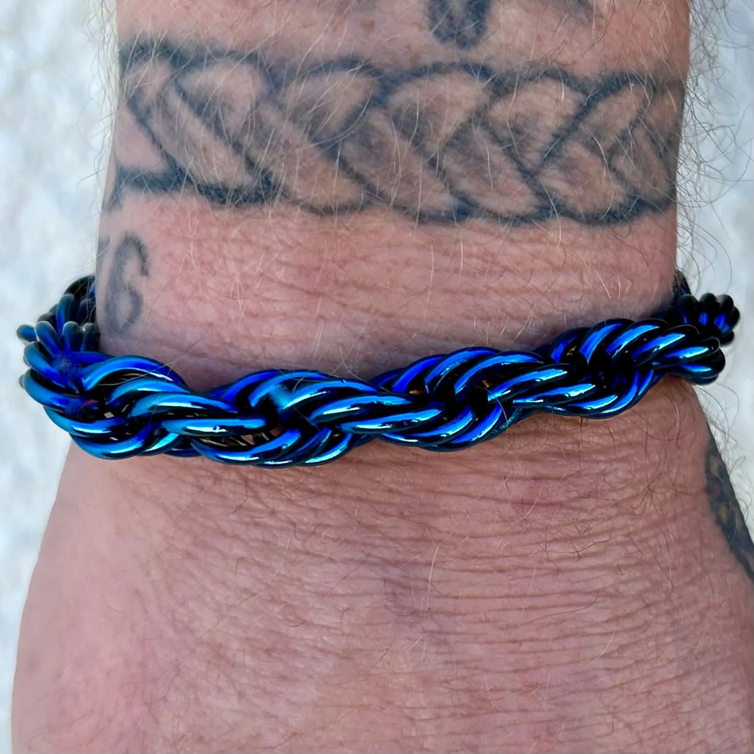 10MM Rope Chain Bracelet- Blue - B64