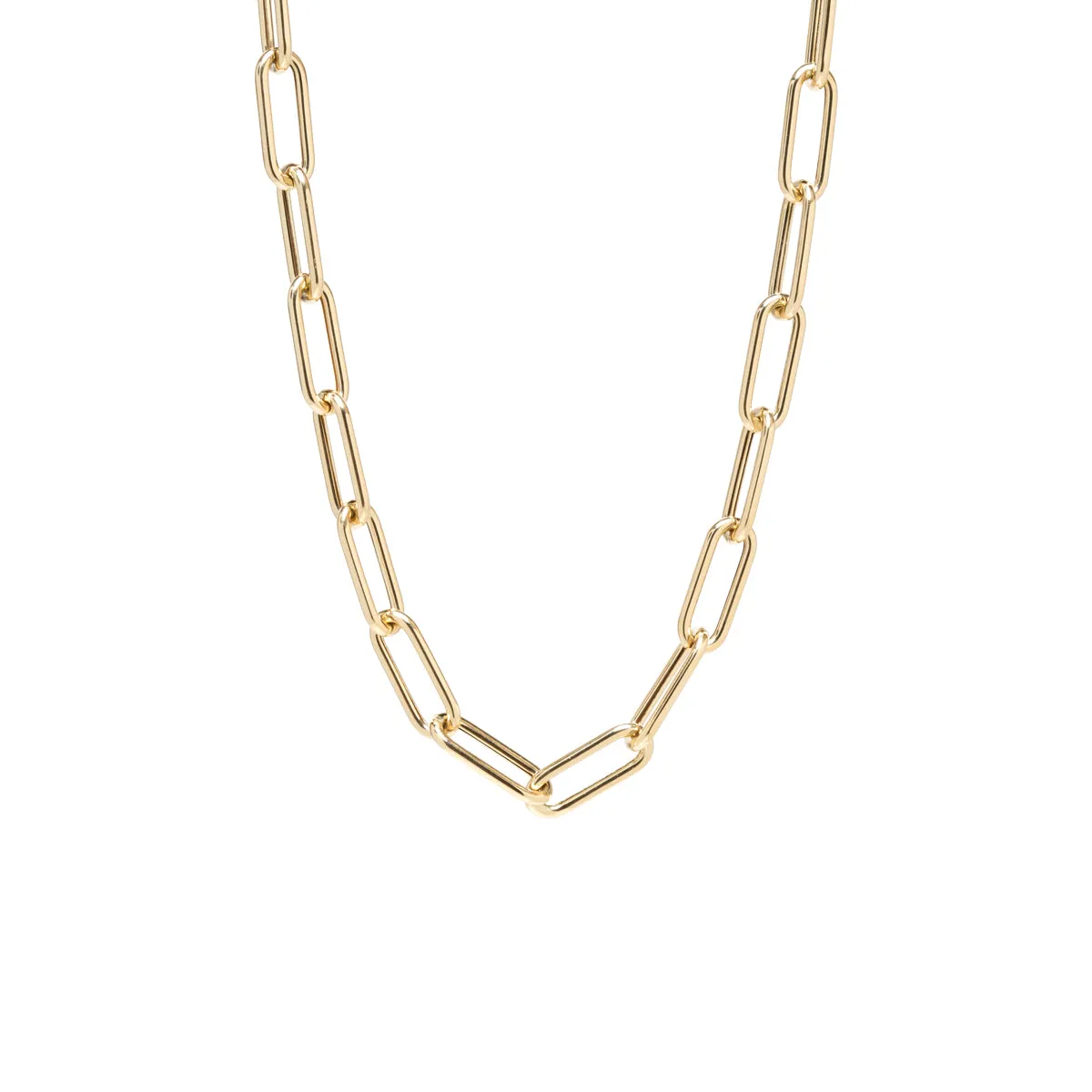 14k Gold Large Paperclip Chain Necklace