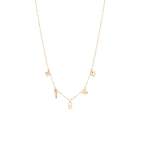 14k Itty Bitty Love on Lock Charm Necklace