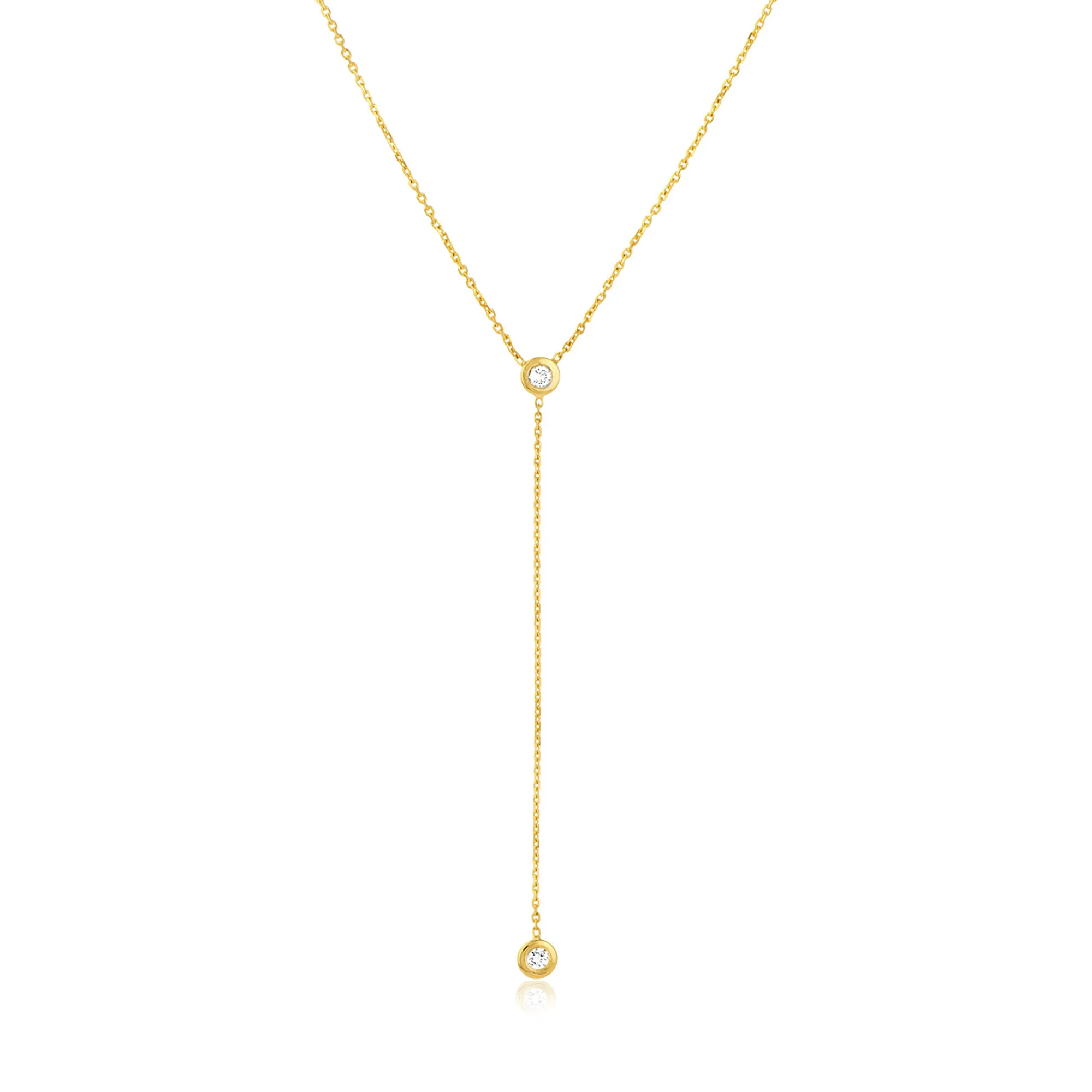 14k Zinnia Lariat Necklace