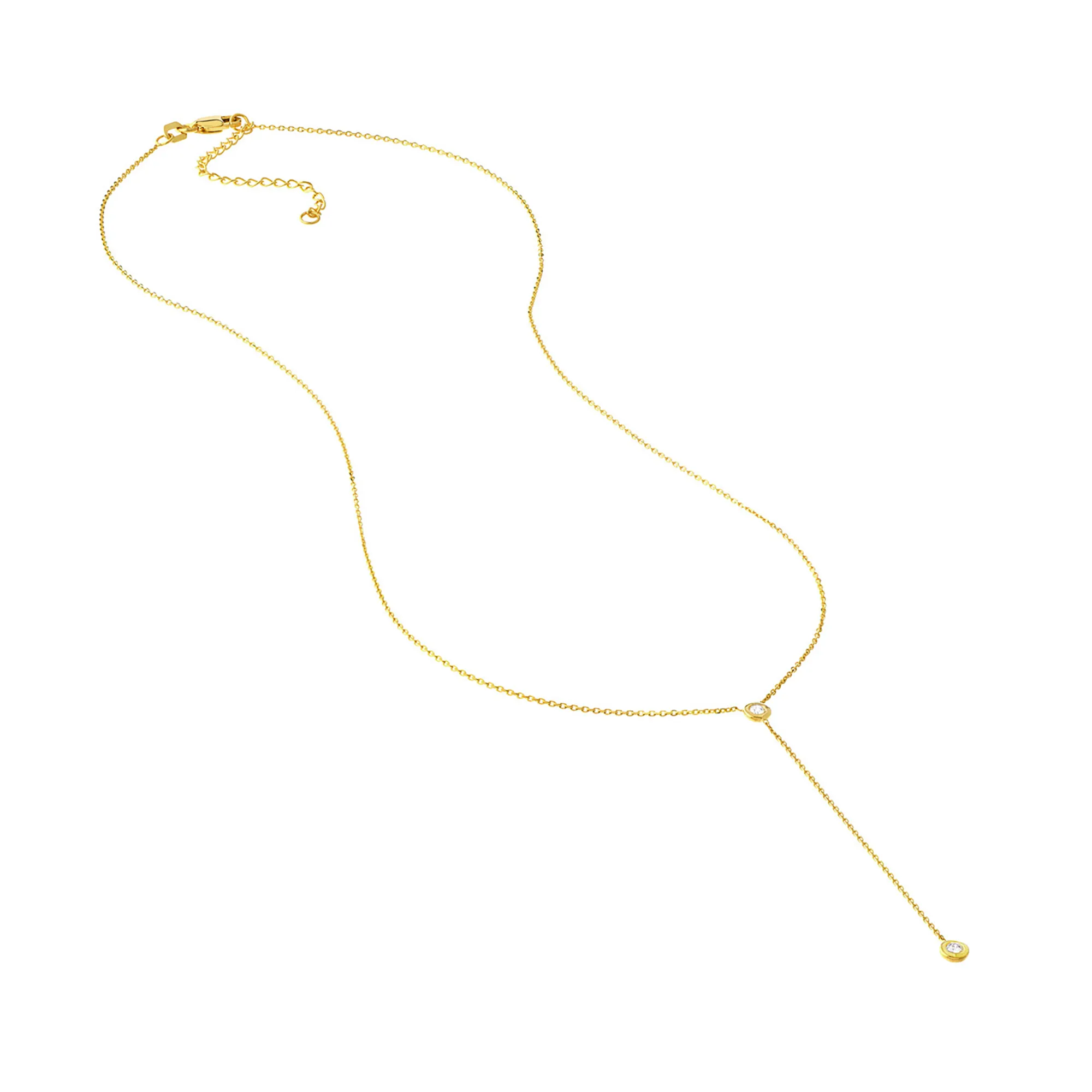 14k Zinnia Lariat Necklace