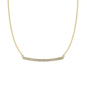 Diamond Curved Bar Pendant in 14K Yellow Gold