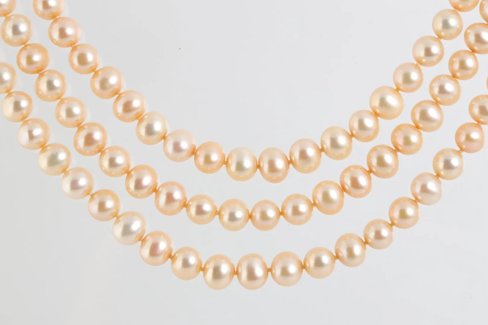 16" & 7" 14k Yellow Gold 3 Strand Pearl Necklace & Pearl Bracelet Set (110.64g.)