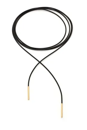 Elegant 18CT Yellow Gold Neoprene Lariat Necklace - Stylish, Modern Design