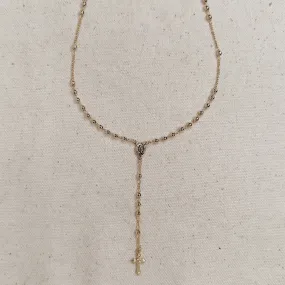 18k Gold Filled Traditional Rosary Necklace