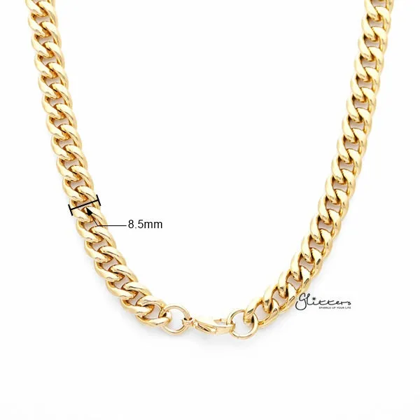 18K Gold I.P Stainless Steel Miami Cuban Curb Chain Men's Necklaces - 8.5mm width | 61cm length