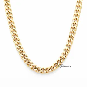 18K Gold I.P Stainless Steel Miami Cuban Curb Chain Men's Necklaces - 8.5mm width | 61cm length