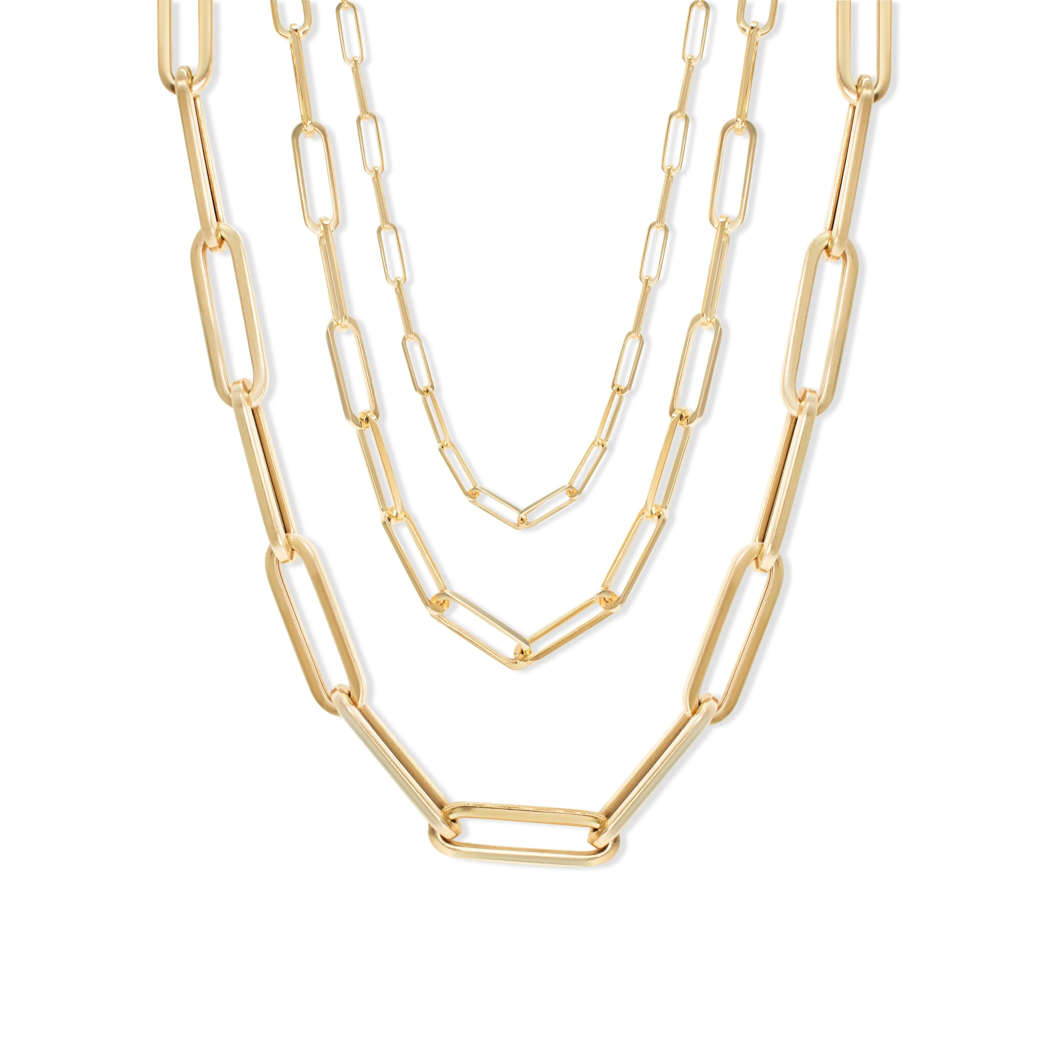 18K Medium Staple Link Chain