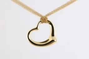 28" Tiffany & Co. 18k Yellow Gold Elsa Peretti Open Heart Necklace (22.72g.)