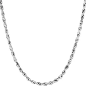 3mm Stainless Steel Twisted Rope Chain - Silver