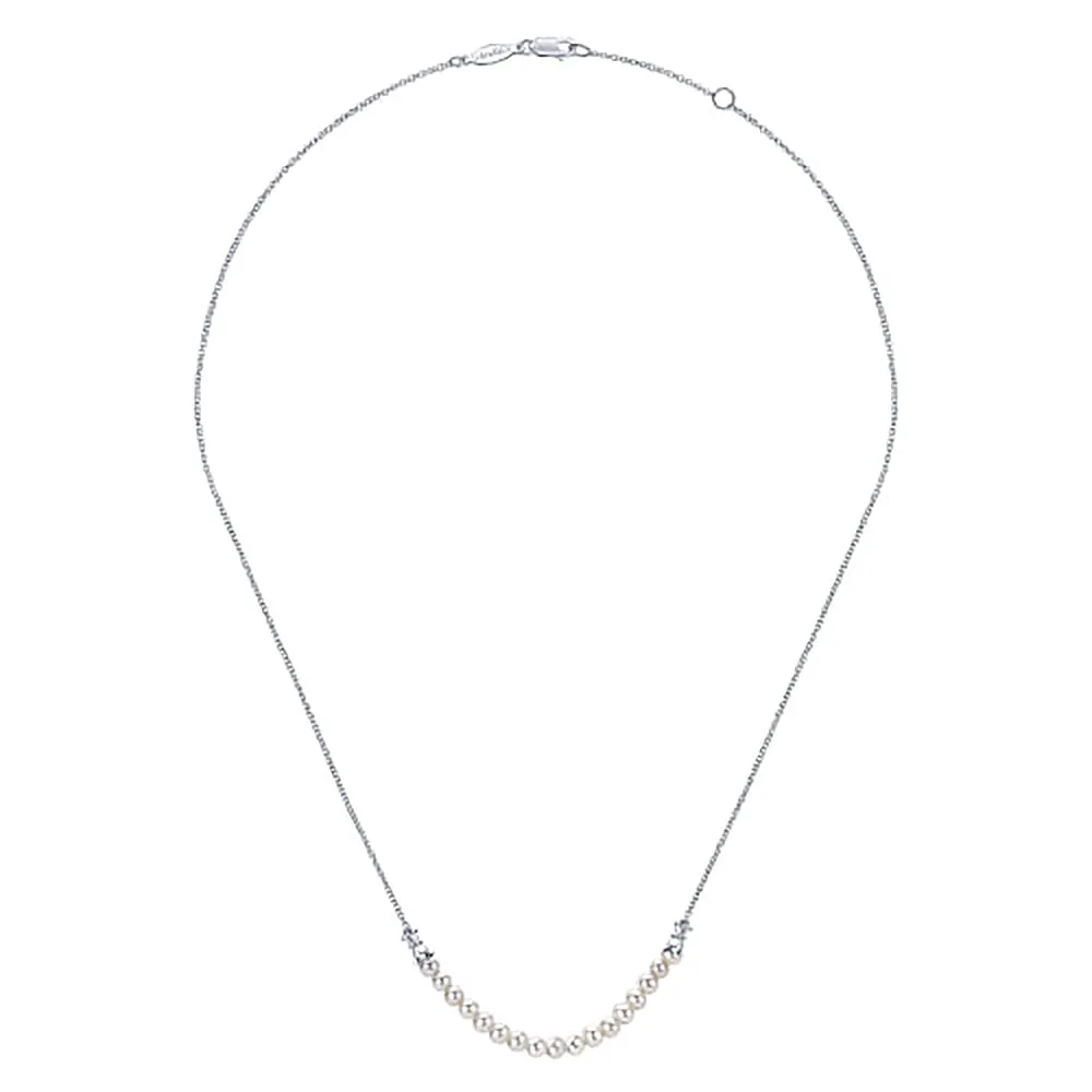 4mm Freshwater Cultured Pearl String Bar Necklace