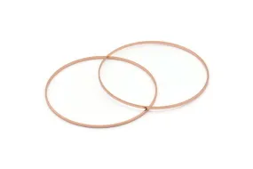 70mm Circle Connectors - 2 Rose Gold Plated Brass Circle Connectors (70x0.75x1.8mm) Bs 1075 Q0625