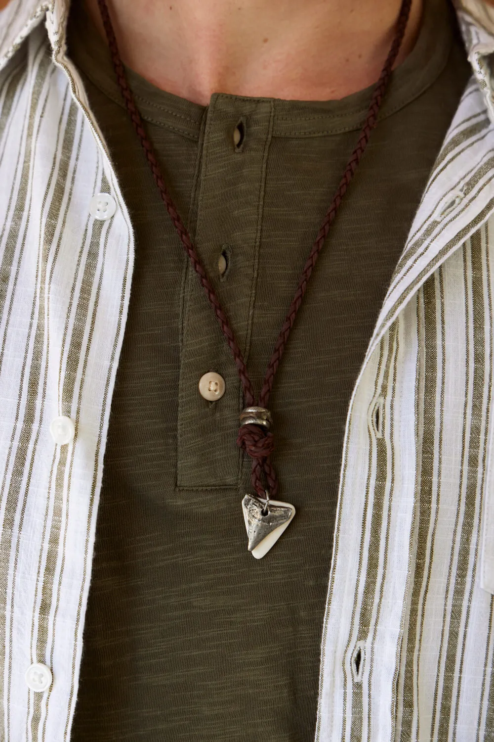 Aadi Shark Tooth Leather Necklace