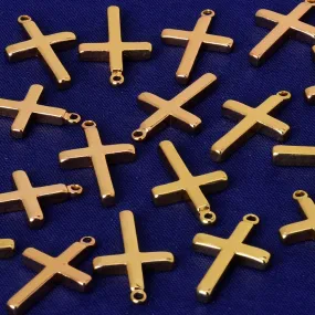 About 13*2.3MM tibetara Brass Bar Cross Pendant or Necklace empty bar Stamping Supplies Jewelry Gift plated gold 20pcs