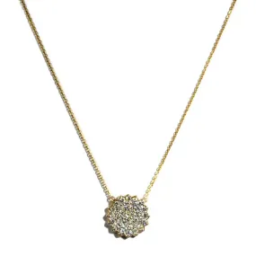 AFJ Diamond Collection - Pave Diamond Pendant Necklace, Yellow and White Gold