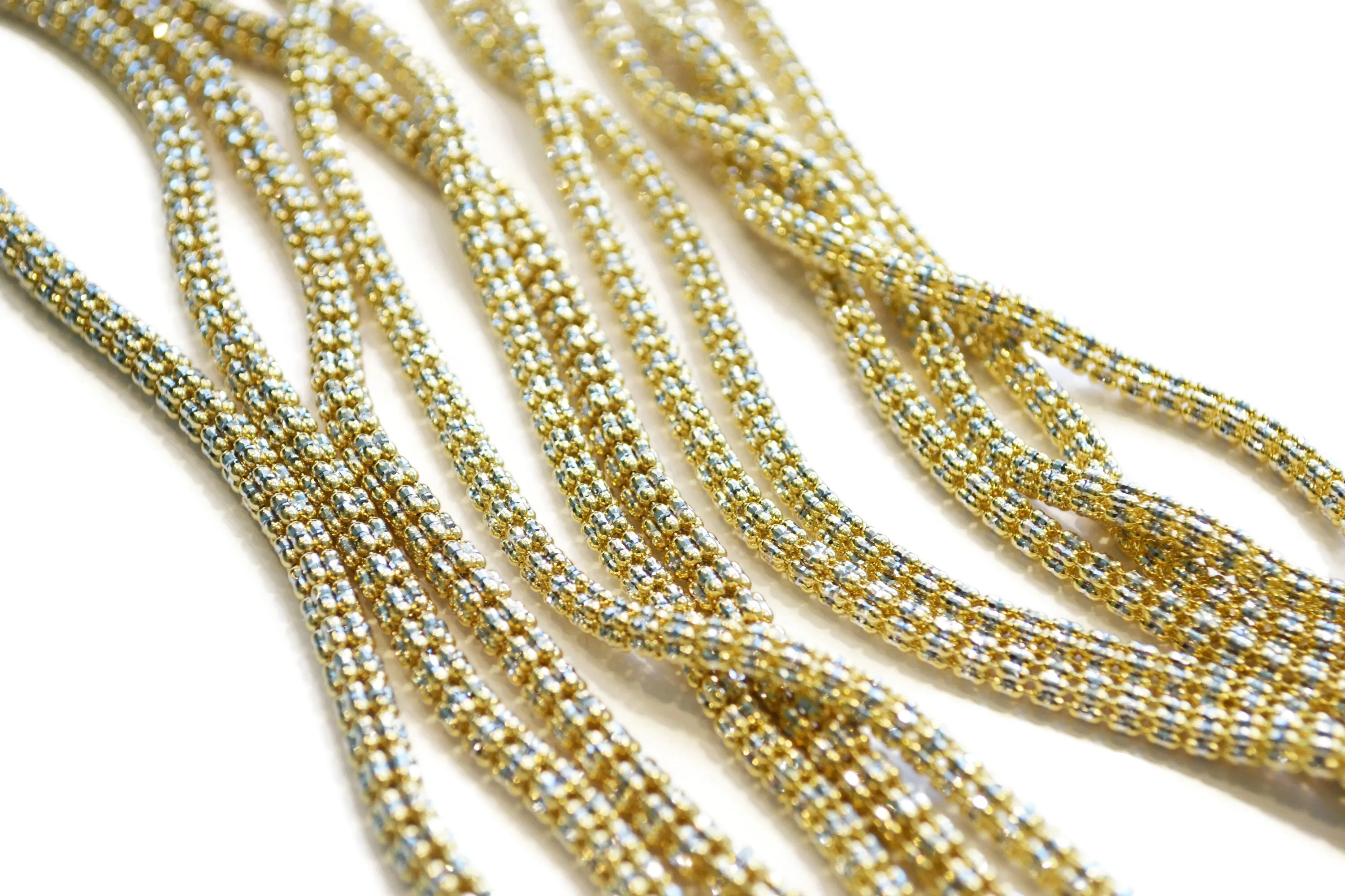 AFJ Gold Collection - Yellow and White Gold Necklace, 20 - 4 mm