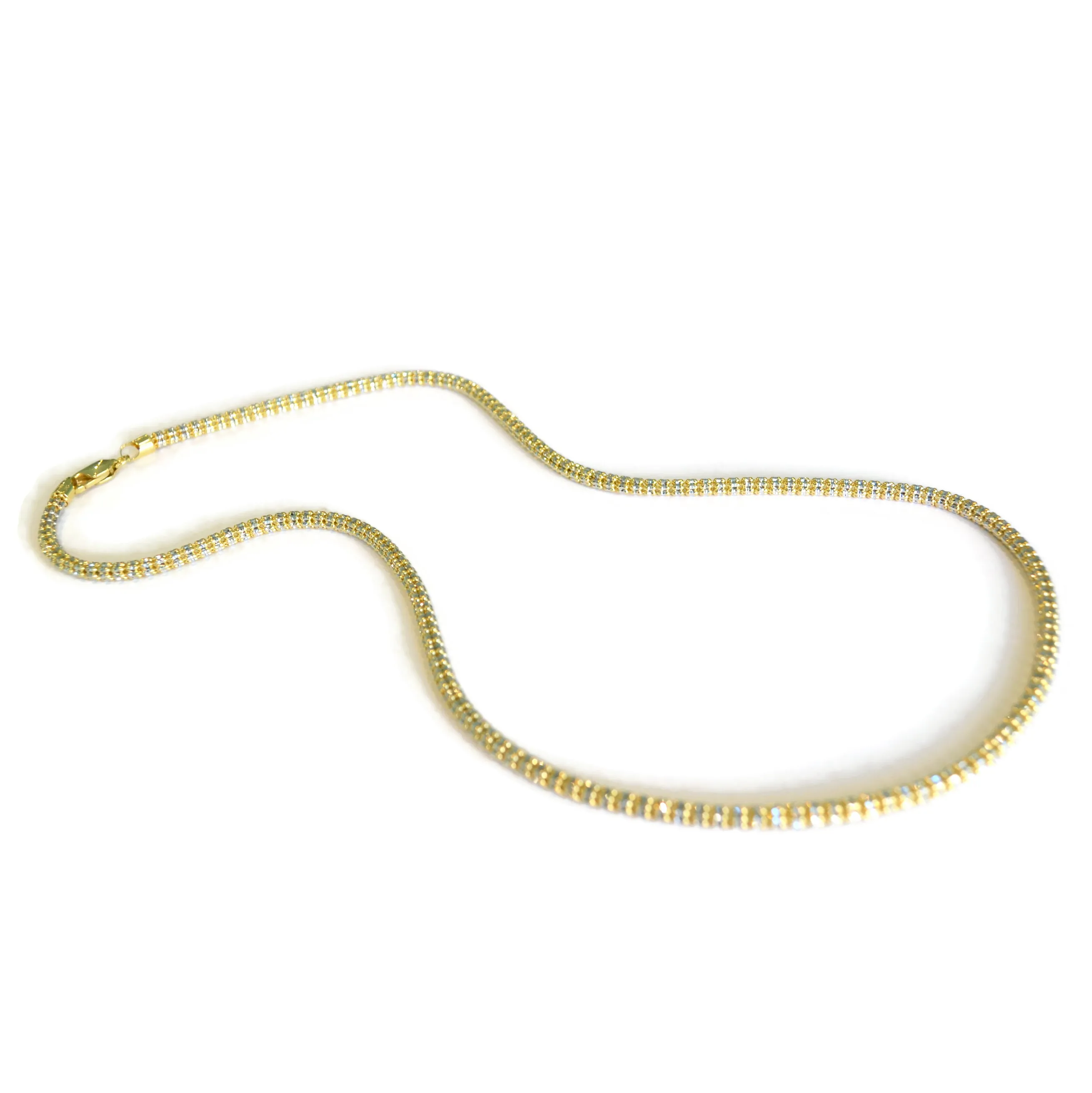 AFJ Gold Collection - Yellow and White Gold Necklace, 22 - 4 mm