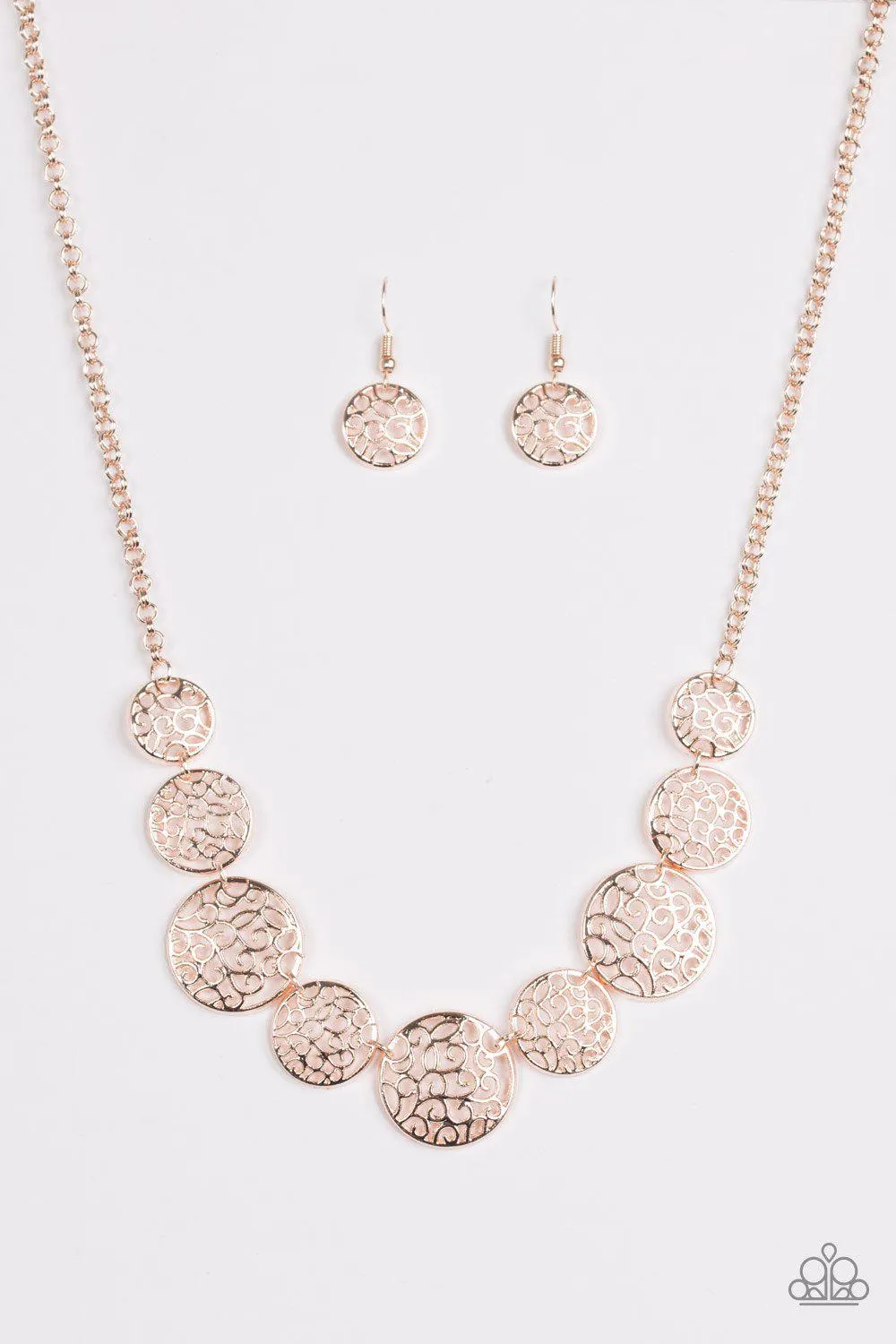 All the Time In The WHIRL Rose Gold Necklace - Paparazzi Accessories