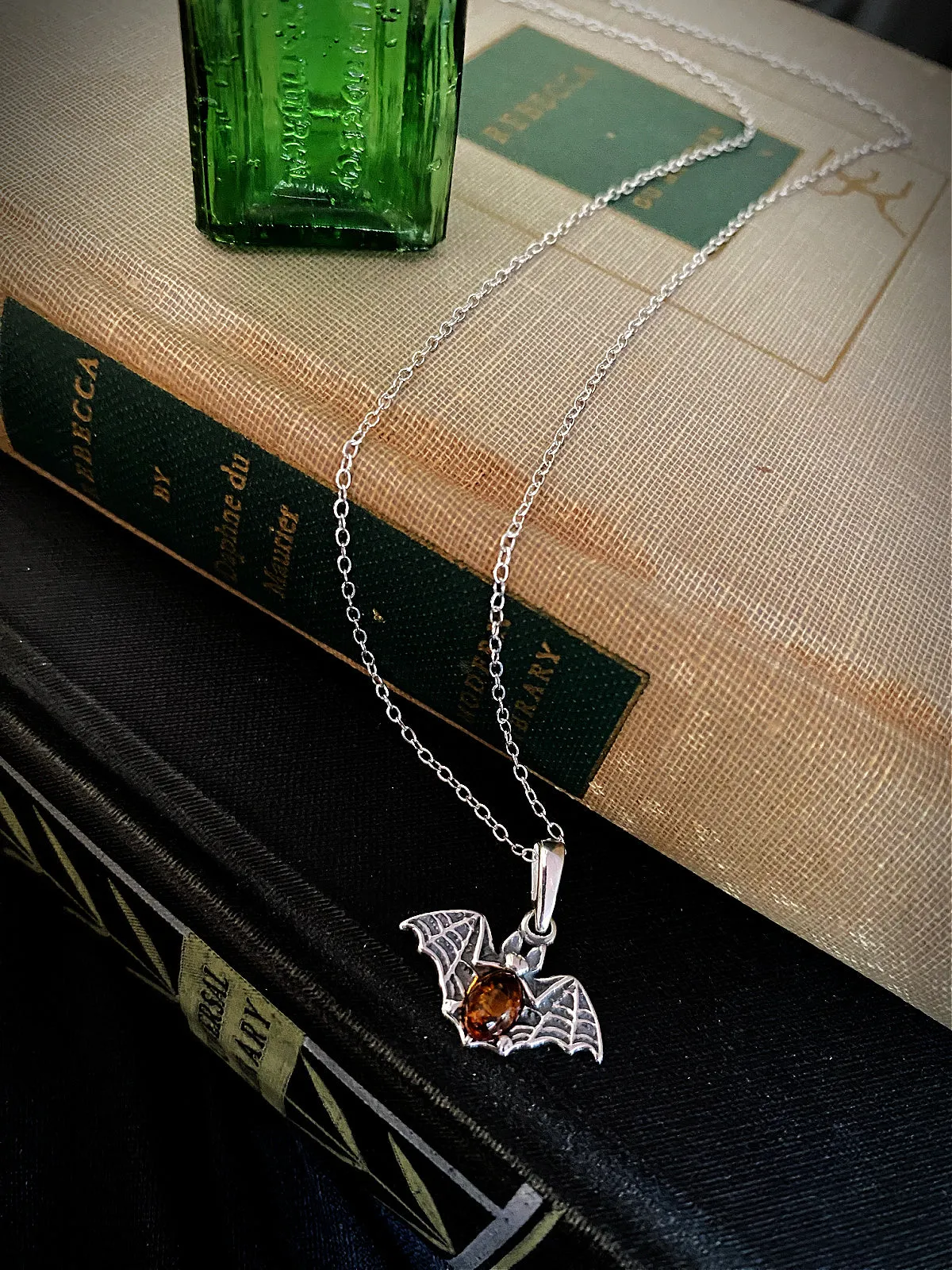 Amber Bat Necklace