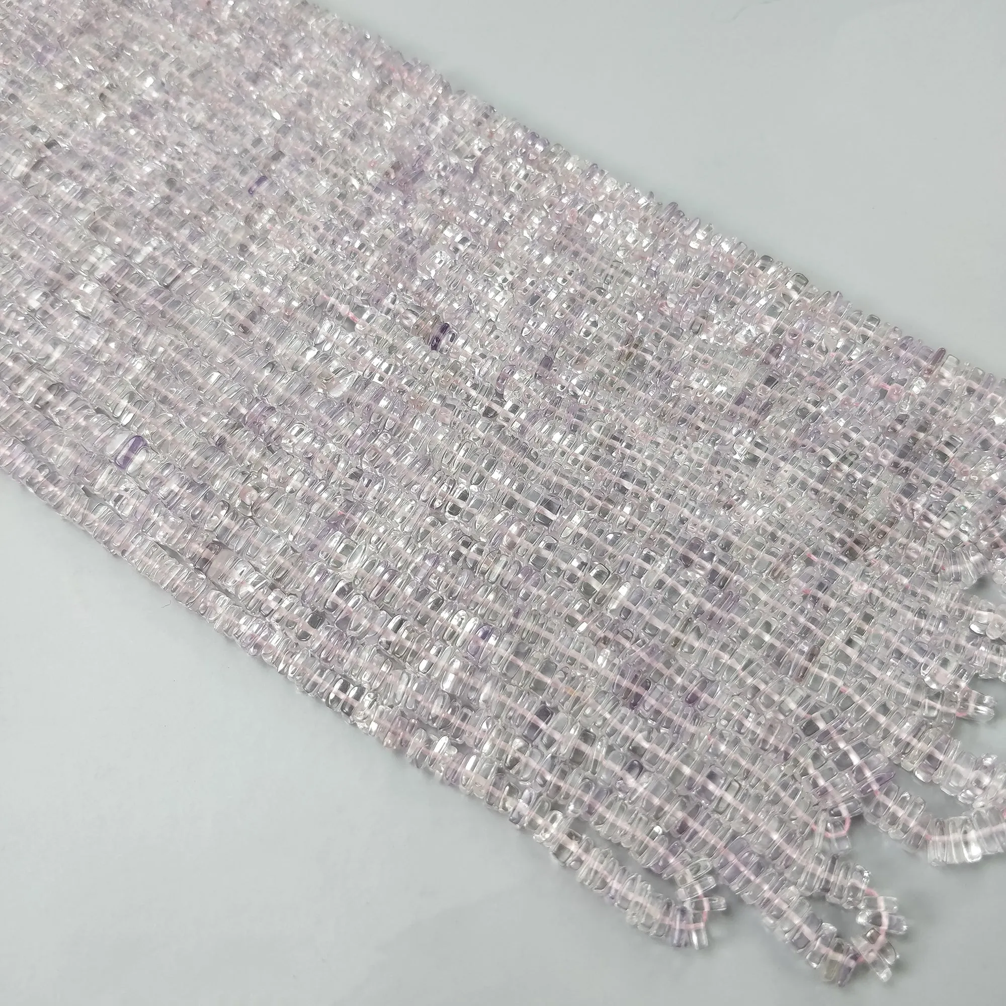 AMETHYST Gemstone Loose Beads : Natural Untreated Unheated Pink Amethyst Loose Square Heishe Statement Beads 18"