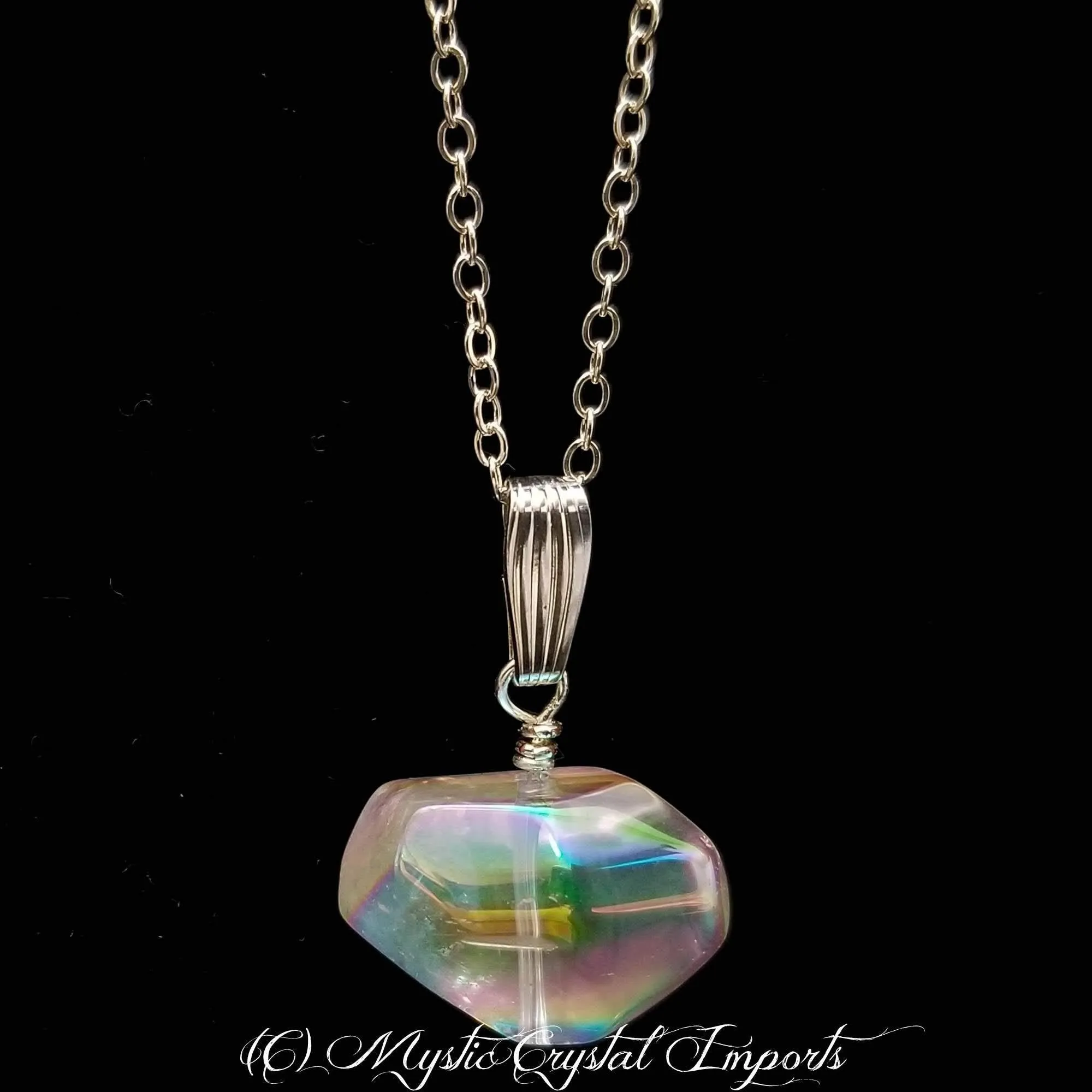 Angel Aura Quartz Nugget Bead Necklace