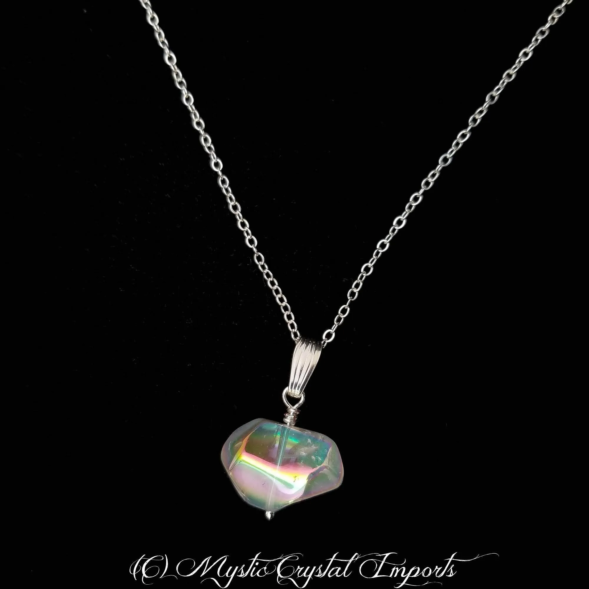 Angel Aura Quartz Nugget Bead Necklace