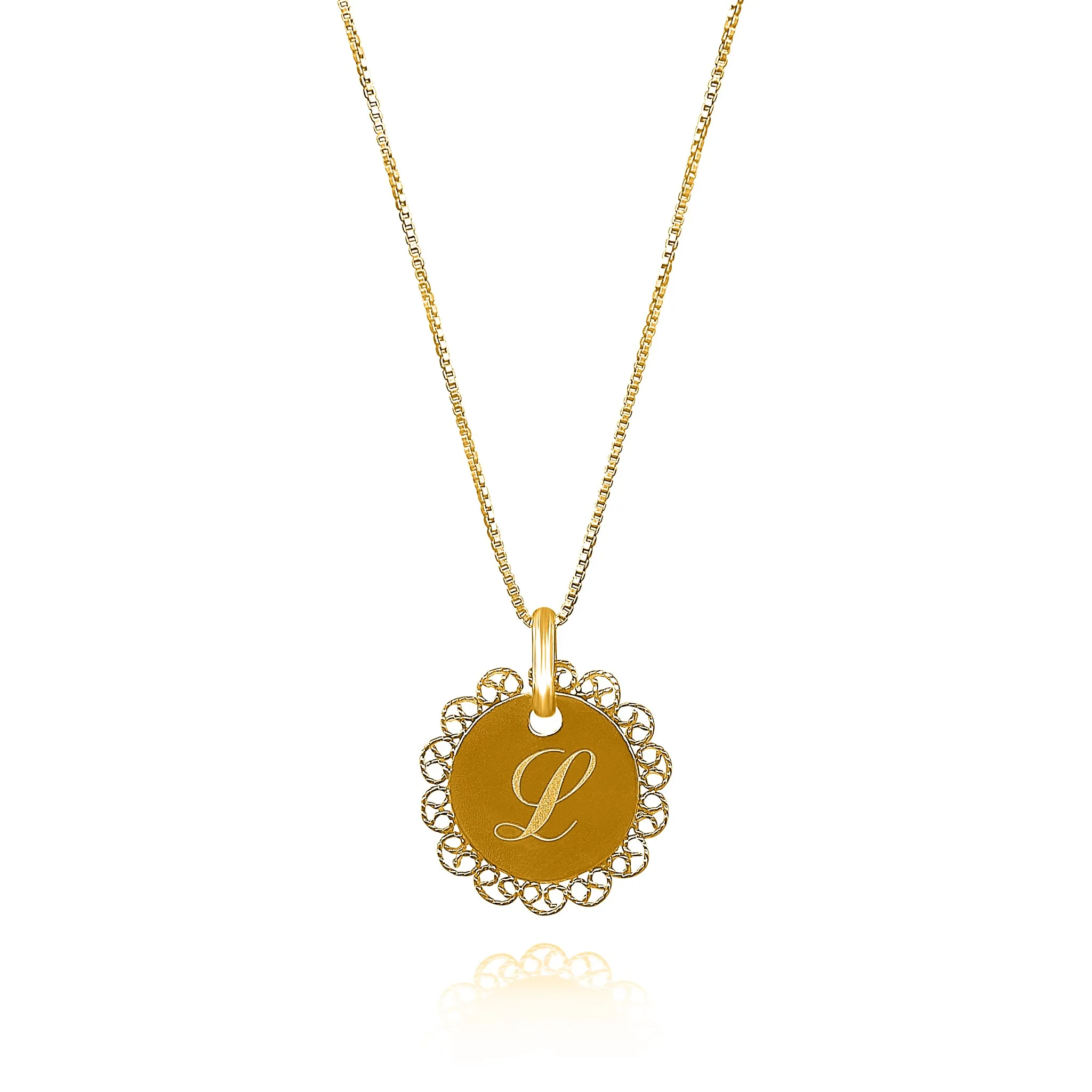 BAILEY CIRCLE GOLD ENGRAVABLE NECKLACE