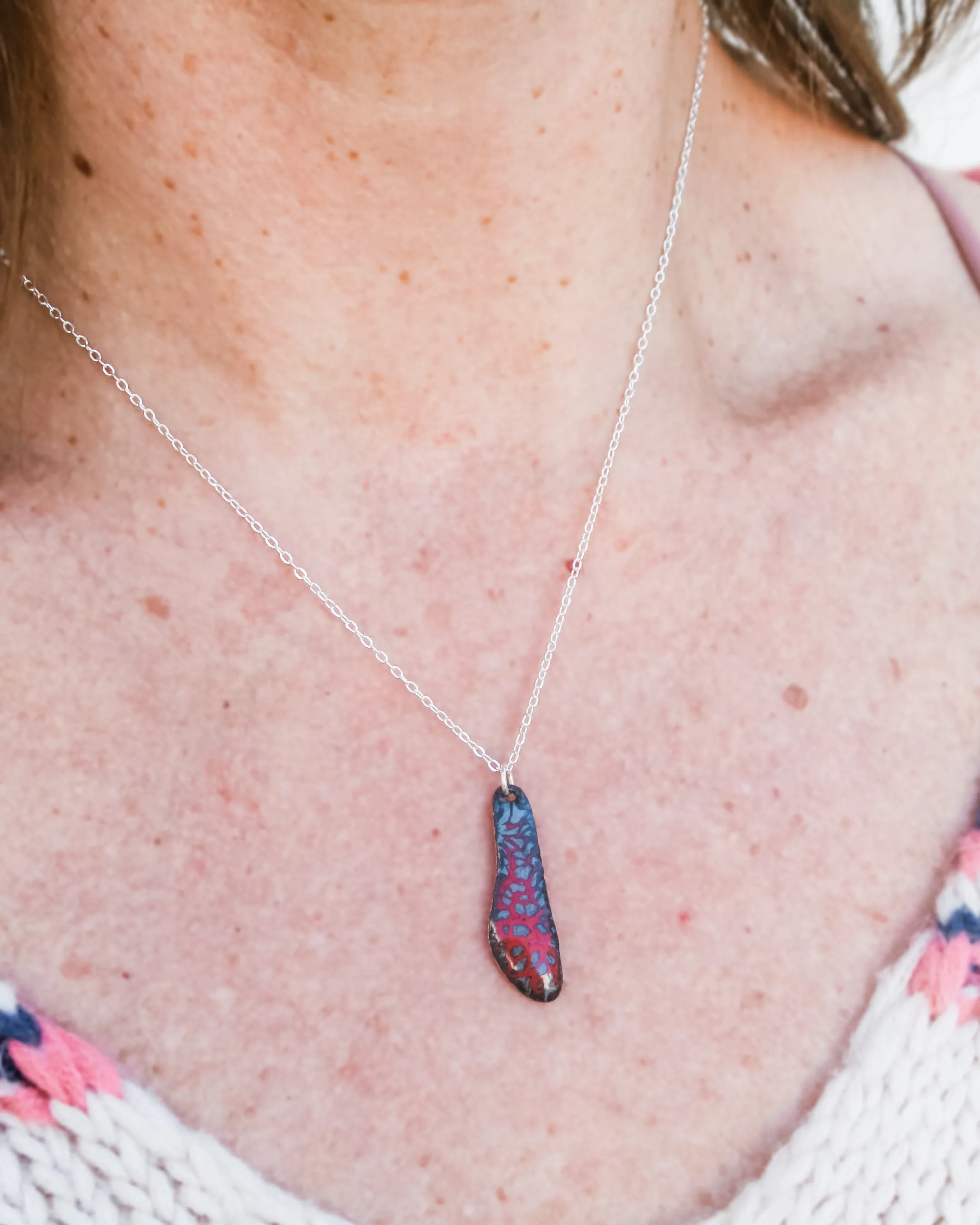 Batik Wing necklace- Amber glow