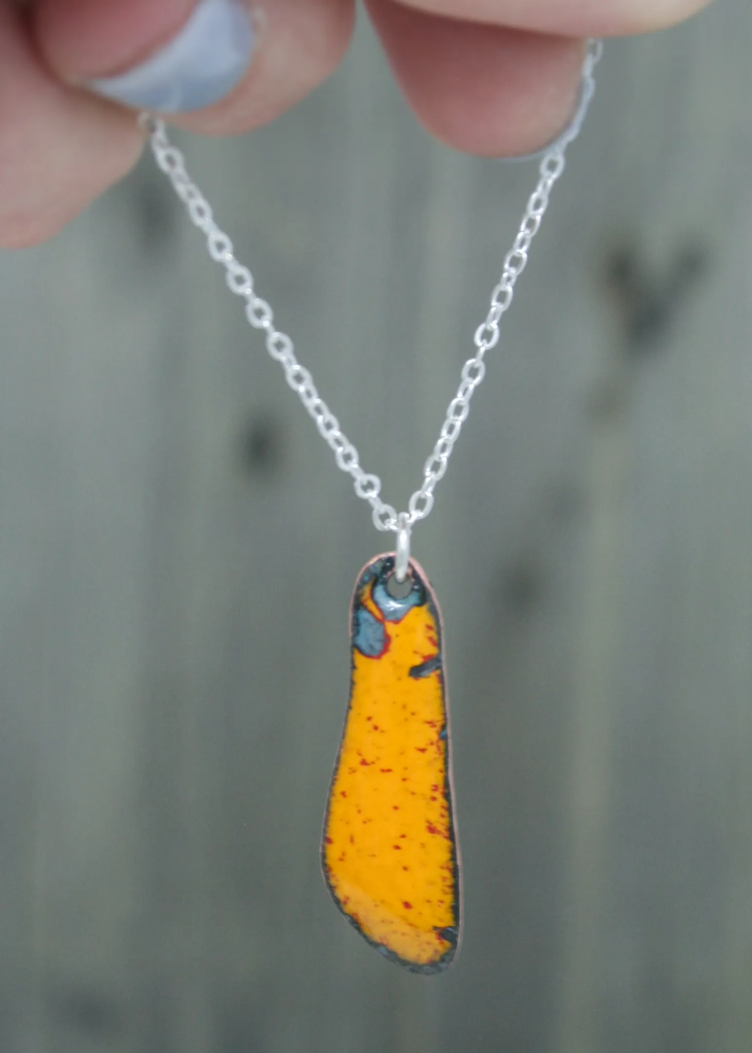 Batik Wing necklace- Amber glow