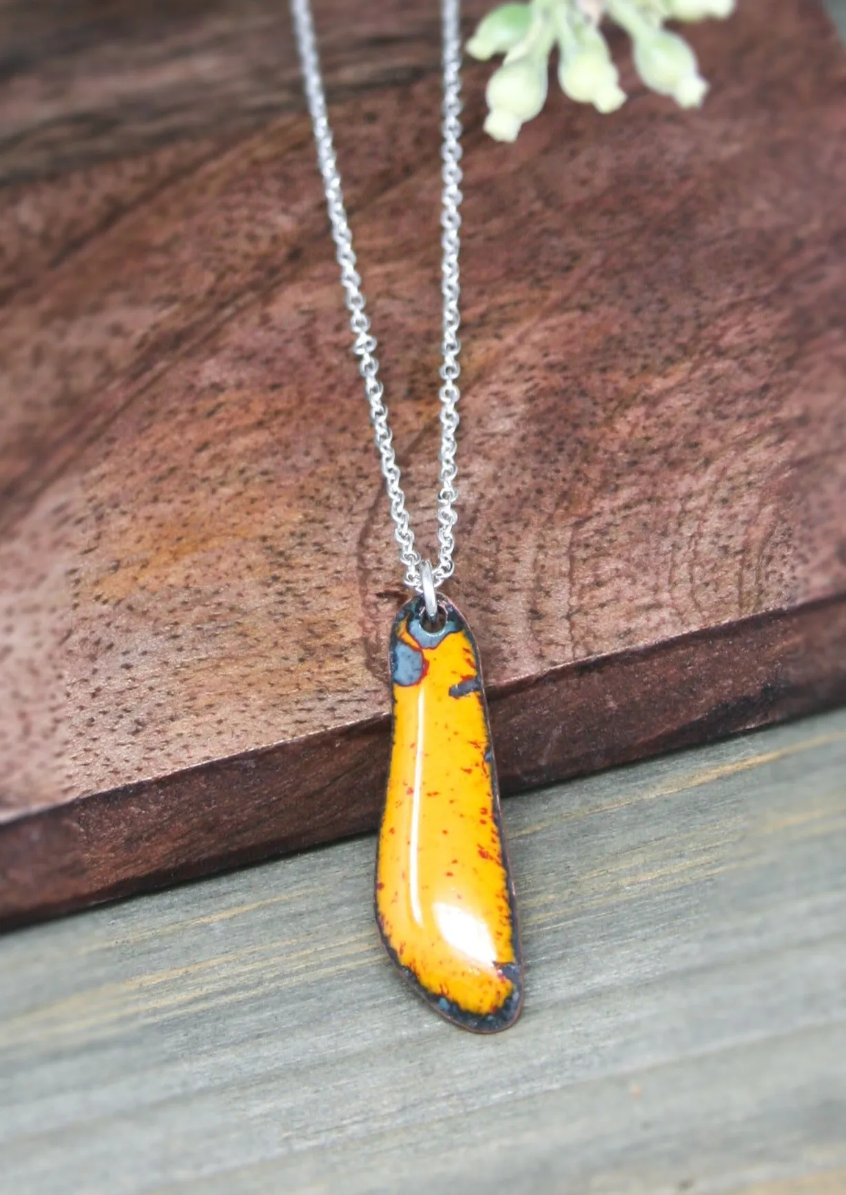 Batik Wing necklace- Amber glow