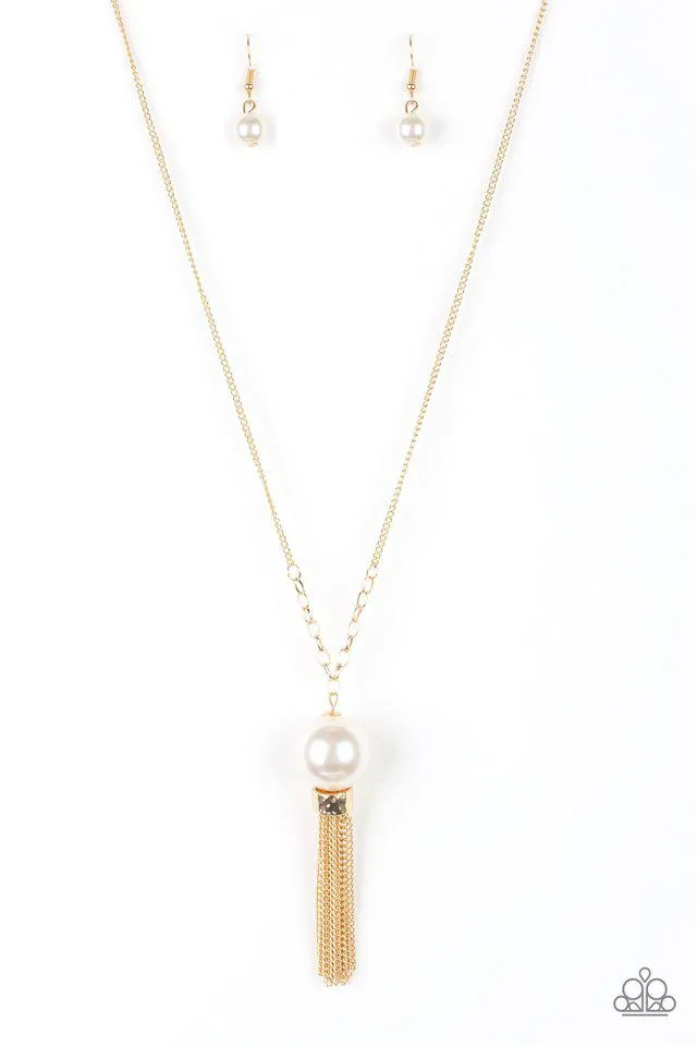 Belle of the BALLROOM Gold & Pearl Necklace - Paparazzi Accessories