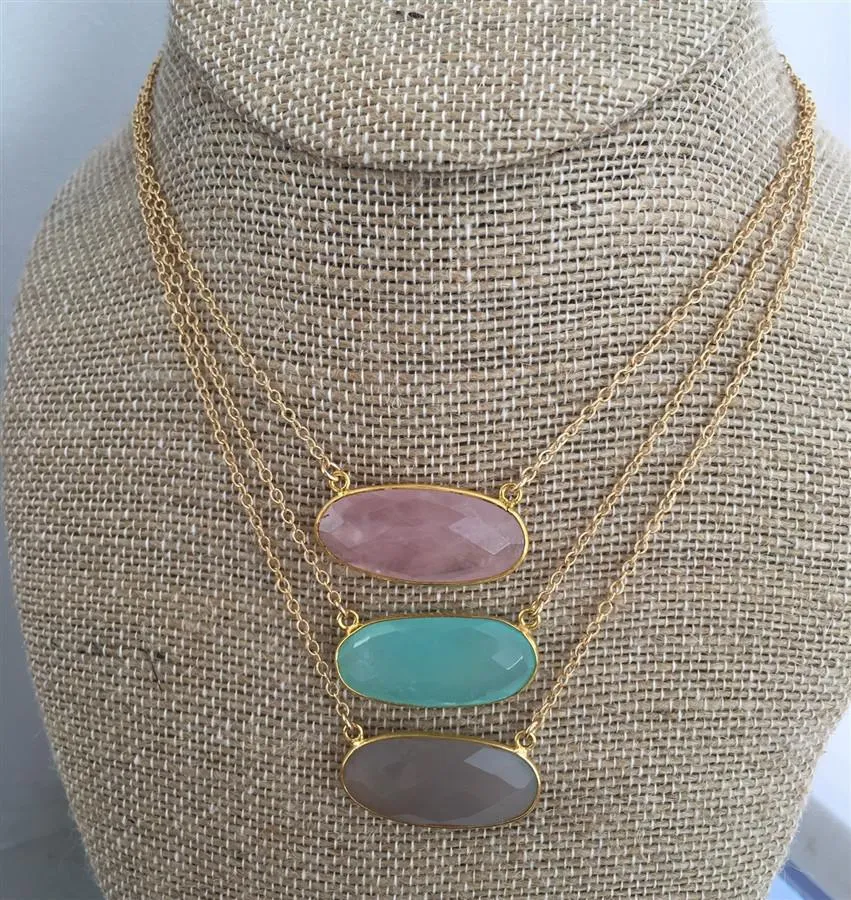 Bezel Gemstone Necklace