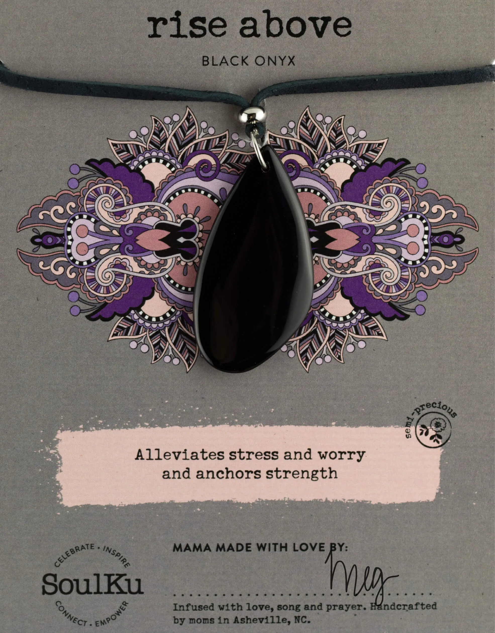 Black Onyx Cody Adjustable Necklace for Rise Above