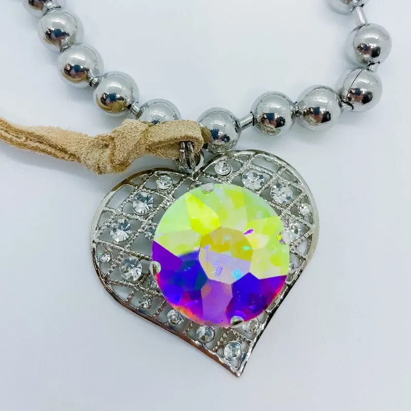 Bling Heart AB Crystal Necklace