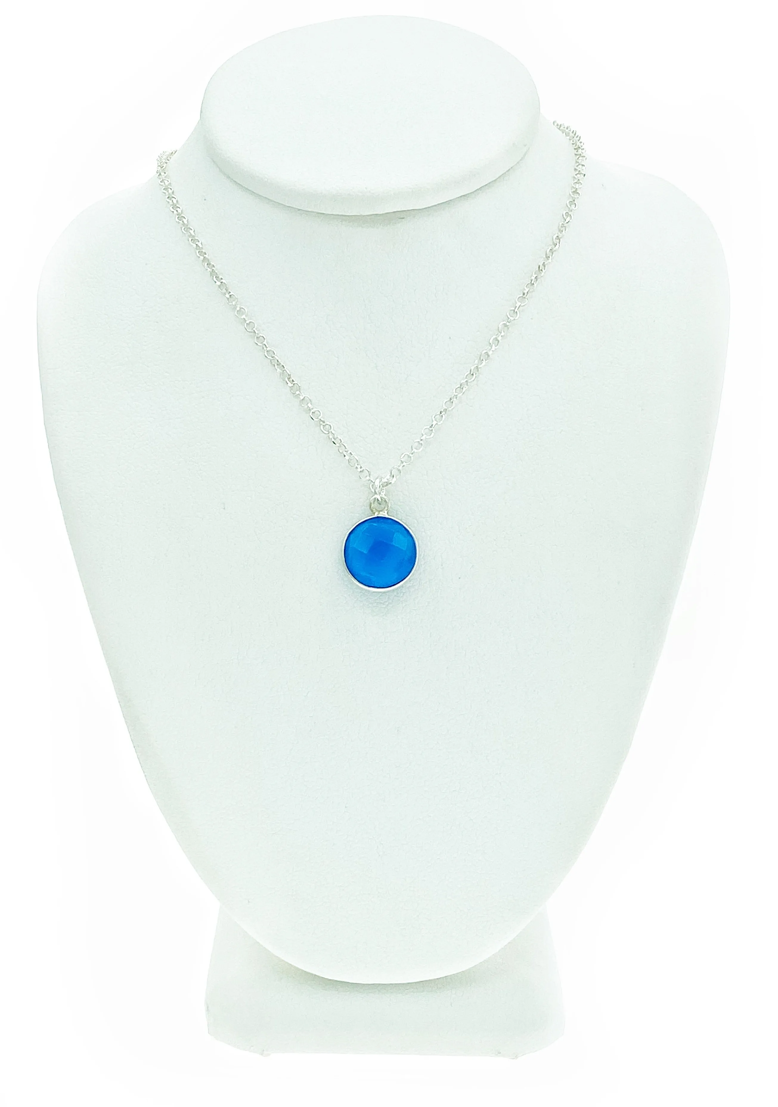 Blue Chalcedony Gemstone Necklace