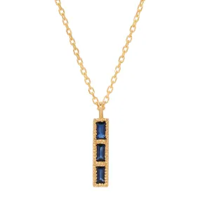 Blue Sapphire Tile Necklace