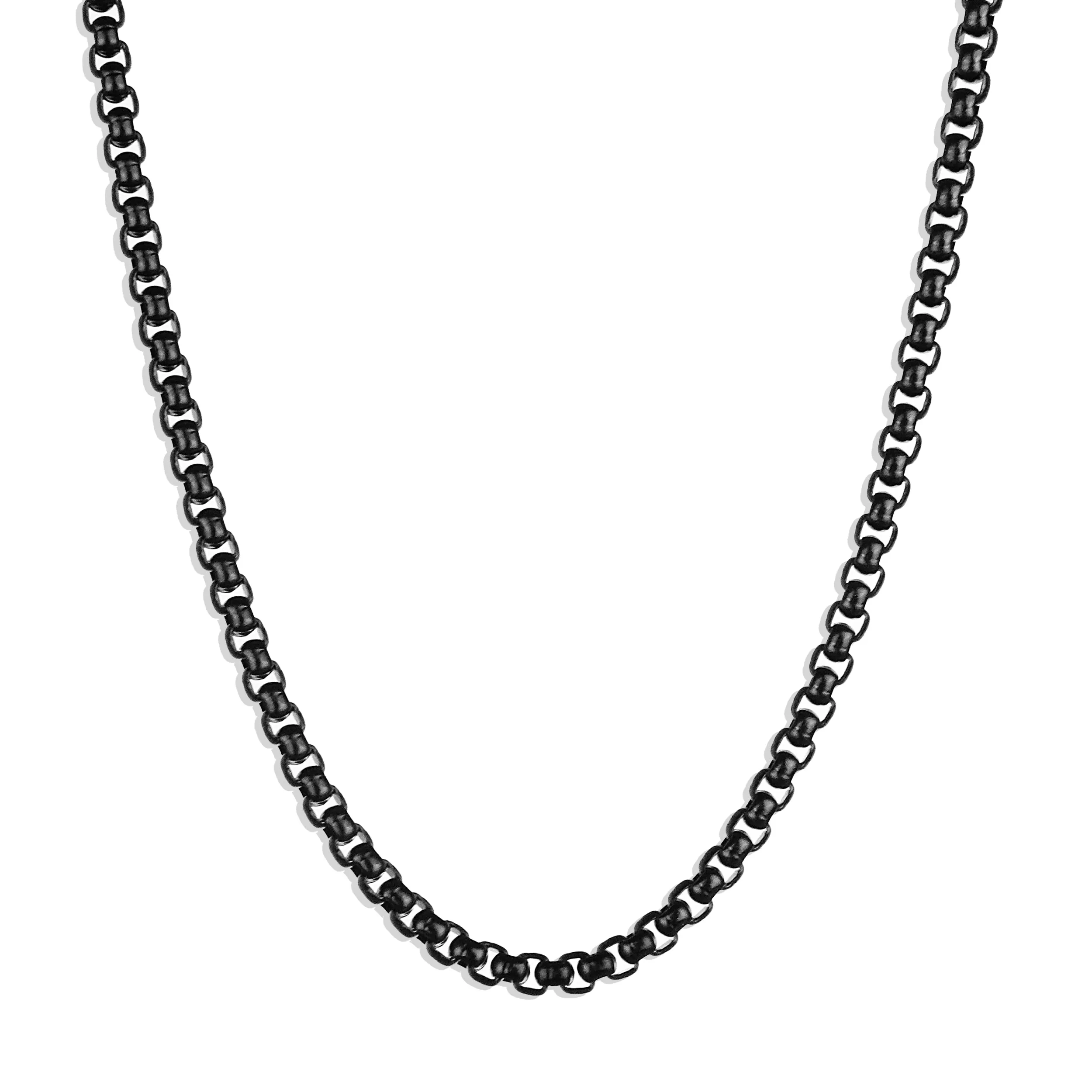 Box Chain Necklace - Black 3mm