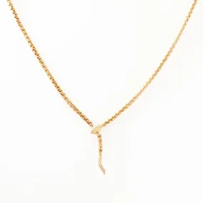 Box Chain Snake Lariat Necklace