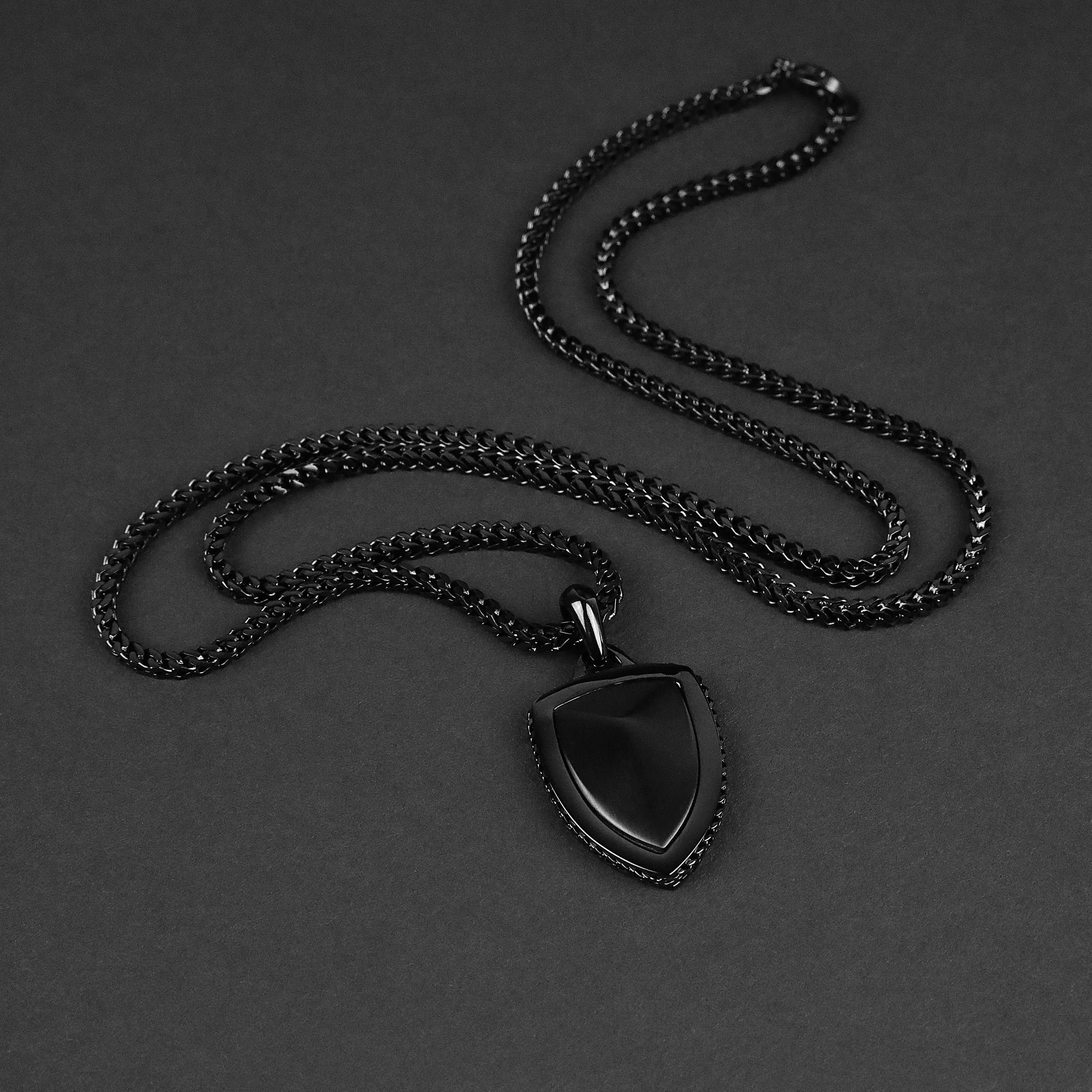 Brim Shield Necklace - Black