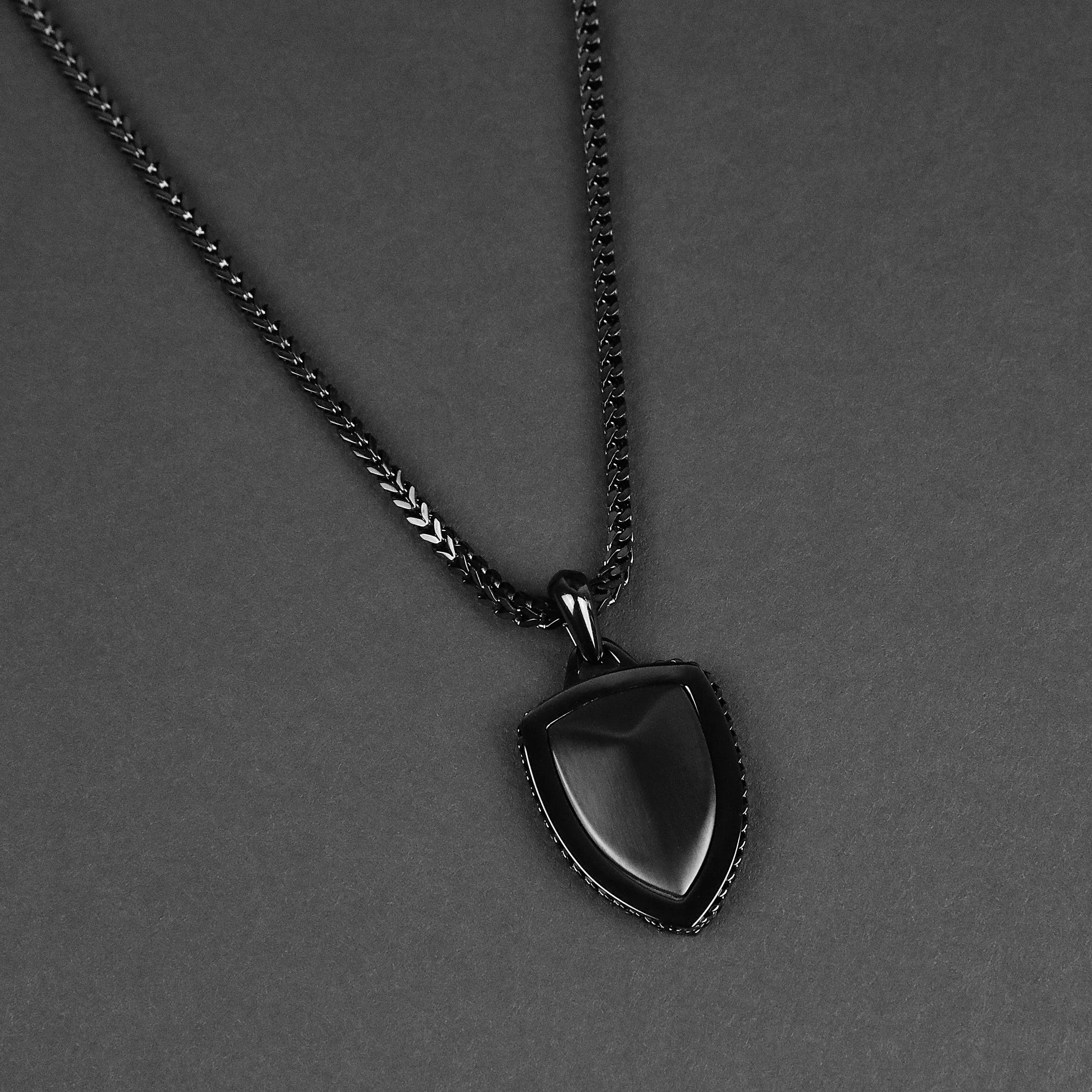 Brim Shield Necklace - Black