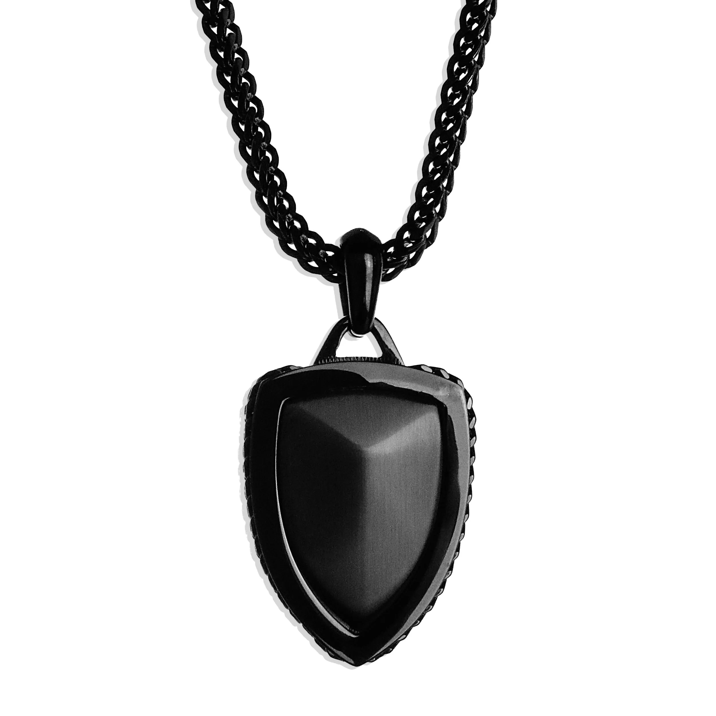 Brim Shield Necklace - Black