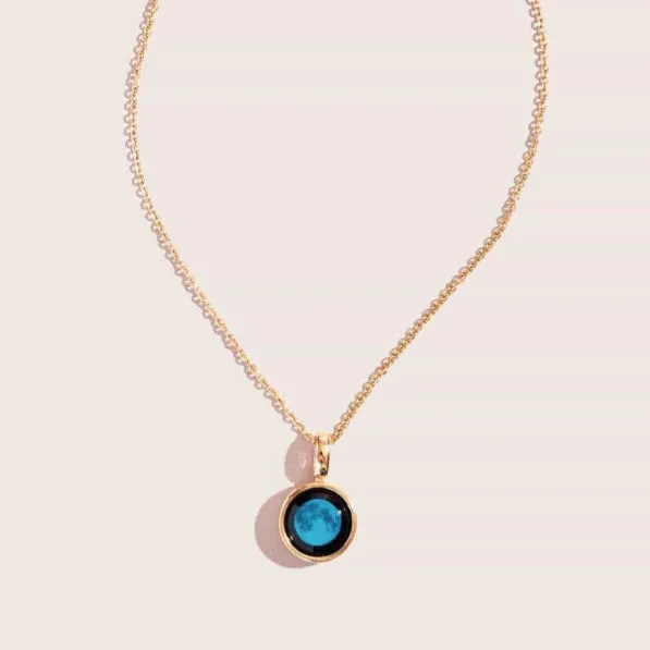 Celestial Elegance: Moonglow Skylight Gold Necklace with Personalized Moon Charm