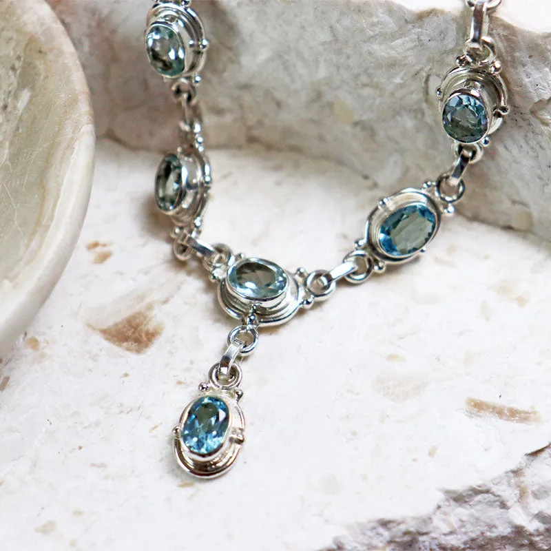 Charvi Blue Topaz Silver Necklace