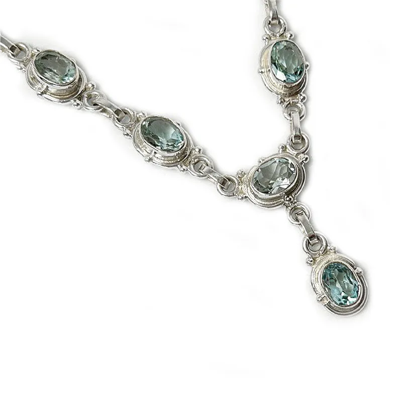 Charvi Blue Topaz Silver Necklace