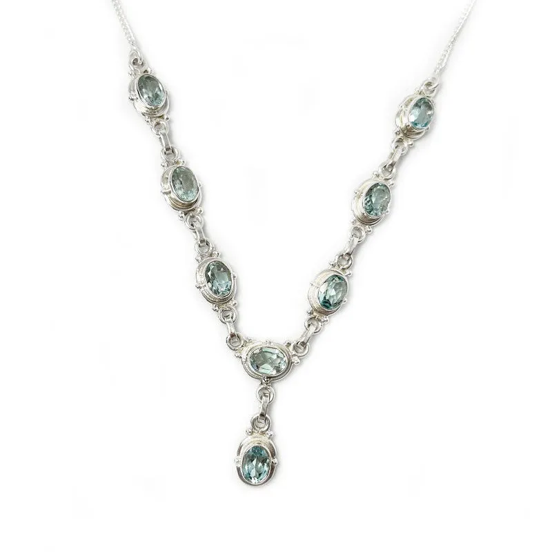 Charvi Blue Topaz Silver Necklace