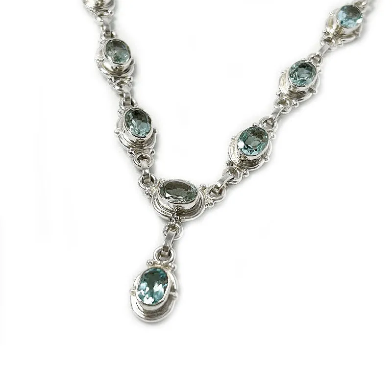 Charvi Blue Topaz Silver Necklace