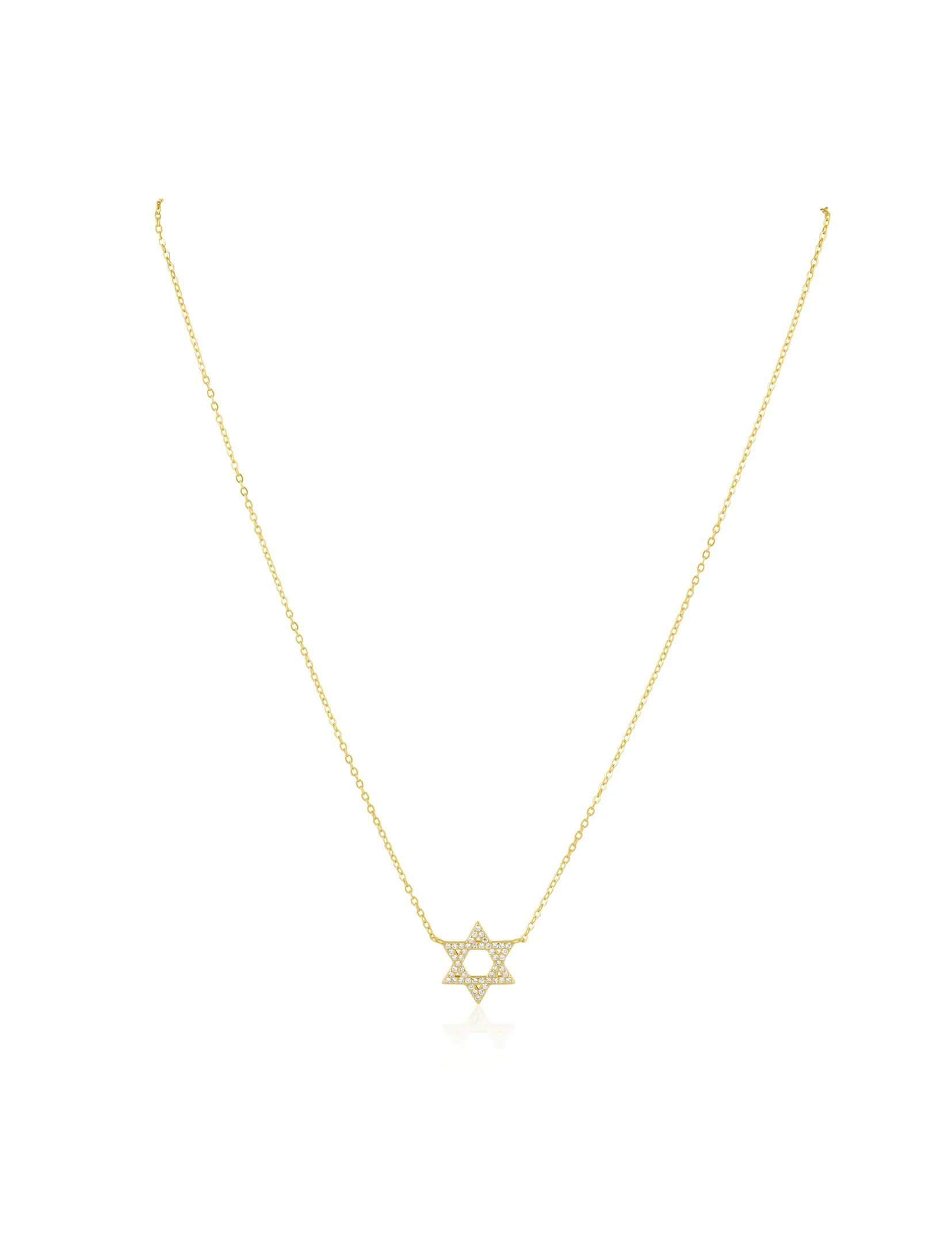 Classic Star Of David Necklace, Gold