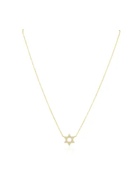 Classic Star Of David Necklace, Gold