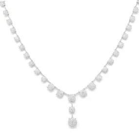 Cluster Royal Diamond Necklace in 18K White Gold